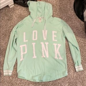 Green love pink hoodie